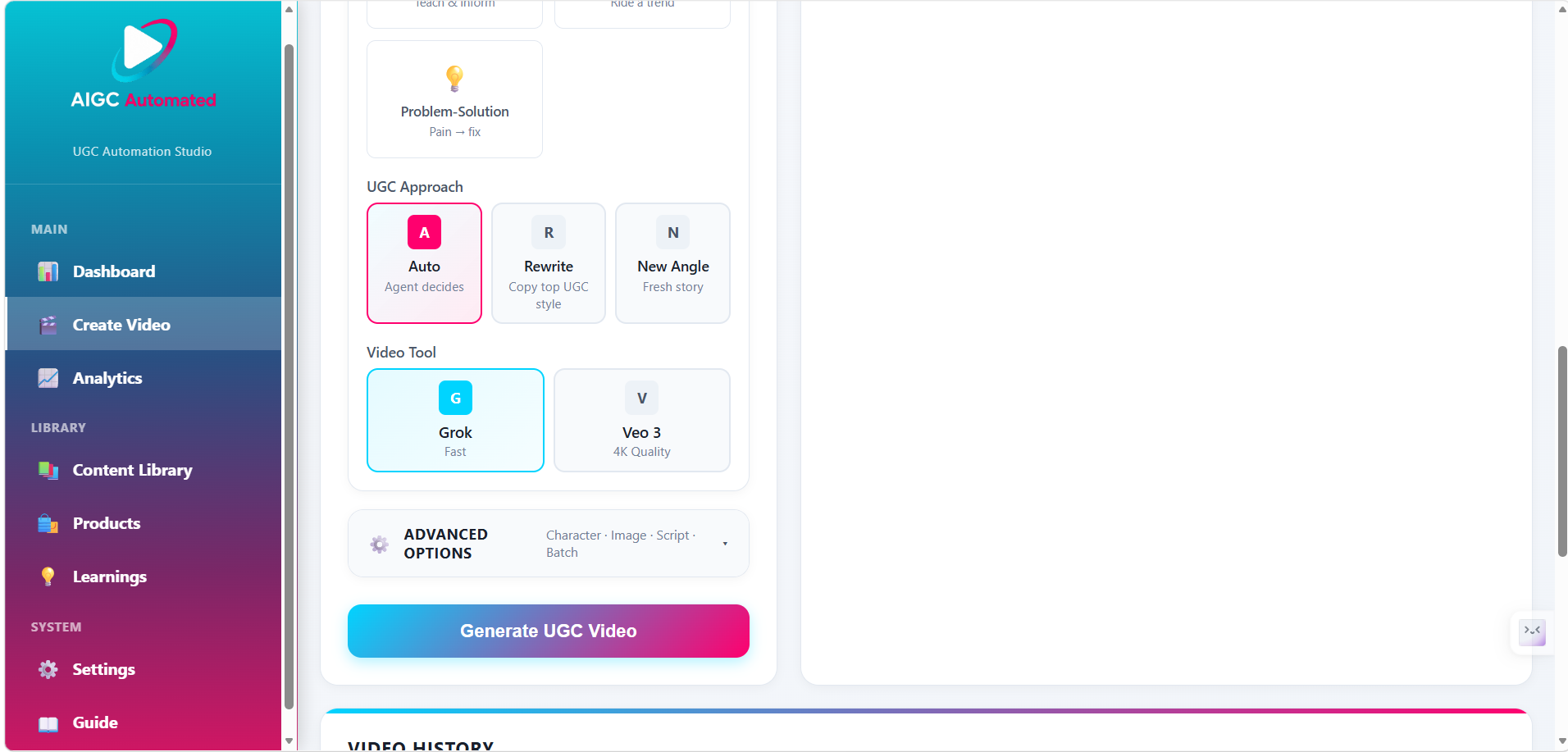 Pick tool and generate